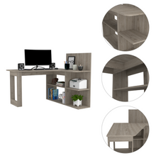 Load image into Gallery viewer, Computer Desk Mohave, Five Open Shelves, Light Gray Finish-7
