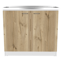 Load image into Gallery viewer, Utility Sink Vernal, Double Door, White / Light Oak Finish-3
