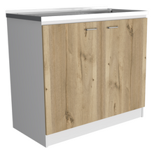 Load image into Gallery viewer, Utility Sink Vernal, Double Door, White / Light Oak Finish-4
