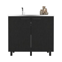 Load image into Gallery viewer, Utility sink cabinet Bussolengo, Two Cabinets, Black Wengue Finish-2
