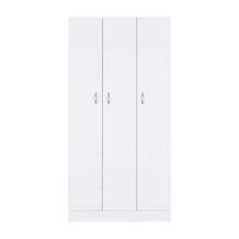 Load image into Gallery viewer, Wardrobe Erie, 4 Storage Shelves, 2 Drawers and 3 Doors, White Finish-3

