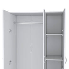 Load image into Gallery viewer, Wardrobe Erie, 4 Storage Shelves, 2 Drawers and 3 Doors, White Finish-5
