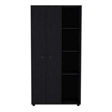 Load image into Gallery viewer, Armoire Boise, Drawer and 3 Tiered Shelves, Black Wengue Finish-4
