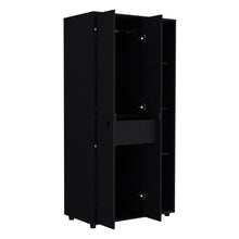 Load image into Gallery viewer, Armoire Boise, Drawer and 3 Tiered Shelves, Black Wengue Finish-5
