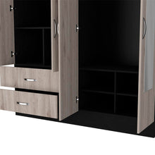 Load image into Gallery viewer, Armoire Ron, Double Door Cabinet, Black Wengue/ Light Gray Finish-2
