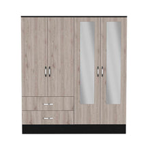 Load image into Gallery viewer, Armoire Ron, Double Door Cabinet, Black Wengue/ Light Gray Finish-4
