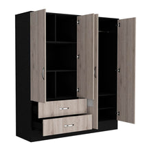 Load image into Gallery viewer, Armoire Ron, Double Door Cabinet, Black Wengue/ Light Gray Finish-5

