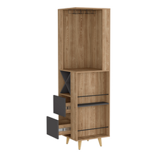 Load image into Gallery viewer, Corner Bar Cabinet Caguas, Two External Shelves, Four Wine Cubbies, Pine / Gray Finish-3

