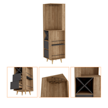 Load image into Gallery viewer, Corner Bar Cabinet Caguas, Two External Shelves, Four Wine Cubbies, Pine / Gray Finish-6
