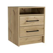 Load image into Gallery viewer, Nightstand Cartiz, Two Drawers, Light Oak Finish-5
