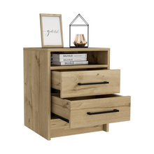 Load image into Gallery viewer, Nightstand Cartiz, Two Drawers, Light Oak Finish-4
