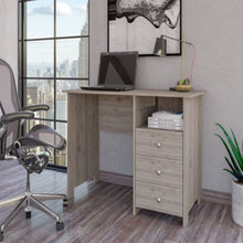 Load image into Gallery viewer, Writing Desk Brentwood with Three Drawers and Open Storage Shelf, Light Gray Finish-0
