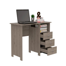 Load image into Gallery viewer, Writing Desk Brentwood with Three Drawers and Open Storage Shelf, Light Gray Finish-3
