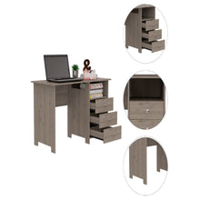 Load image into Gallery viewer, Writing Desk Brentwood with Three Drawers and Open Storage Shelf, Light Gray Finish-5
