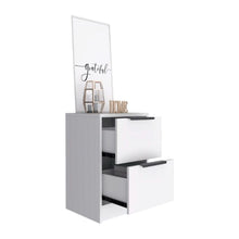 Load image into Gallery viewer, Nightstand Cervants, Two Drawers, Metal Handle, White Finish-4
