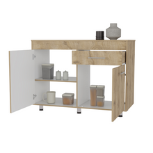 Load image into Gallery viewer, Utility Sink Champp, One Drawer, Double Door, White / Aged Oak Finish-2
