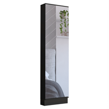 Load image into Gallery viewer, Shoe Rack Chimg, Mirror, Five Interior Shelves, Single Door Cabinet, Black Wengue Finish-4
