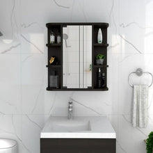 Load image into Gallery viewer, Medicine Cabinet Milano,Six External Shelves Mirror, Black Wengue Finish-0
