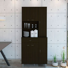 Load image into Gallery viewer, Kitchen Pantry Piacenza, Double Door Cabinet, Black Wengue Finish-0
