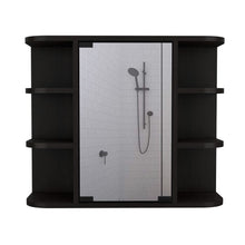 Load image into Gallery viewer, Medicine Cabinet Milano,Six External Shelves Mirror, Black Wengue Finish-5

