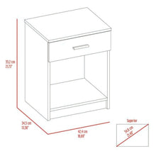Load image into Gallery viewer, Nightstand Coco, Single Drawer, Lower Shelf, Light Gray Finish-7
