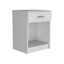 Load image into Gallery viewer, Nightstand Coco, Single Drawer, Lower Shelf, White Finish-5

