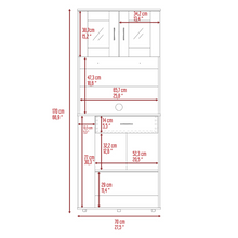 Load image into Gallery viewer, Pantry Double Door Cabinet Folbert, Three Side Shelves, White Finish-8
