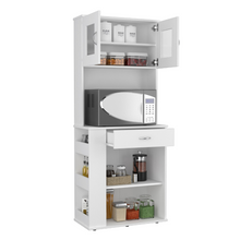 Load image into Gallery viewer, Pantry Double Door Cabinet Folbert, Three Side Shelves, White Finish-4
