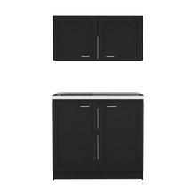 Load image into Gallery viewer, Cabinet Set Zeus, Two Shelves, Black Wengue Finish-2
