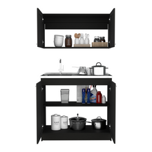Load image into Gallery viewer, Cabinet Set Zeus, Two Shelves, Black Wengue Finish-3
