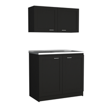 Load image into Gallery viewer, Cabinet Set Zeus, Two Shelves, Black Wengue Finish-4
