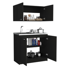 Load image into Gallery viewer, Cabinet Set Zeus, Two Shelves, Black Wengue Finish-5
