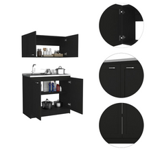 Load image into Gallery viewer, Cabinet Set Zeus, Two Shelves, Black Wengue Finish-6
