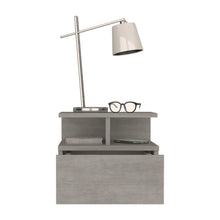 Load image into Gallery viewer, Nightstand Floating Flopini with 1-Drawer and Shelves, Concrete Gray Finish-3
