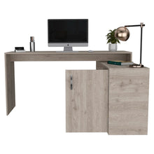 Load image into Gallery viewer, L-Shaped Desk Desti, Single Door Cabinet, Light Gray Finish-2
