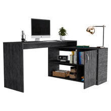 Load image into Gallery viewer, L-Shaped Desk Desti, Single Door Cabinet, Smokey Oak Finish-3

