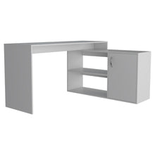 Load image into Gallery viewer, L-Shaped Desk Desti, Single Door Cabinet, White Finish-5
