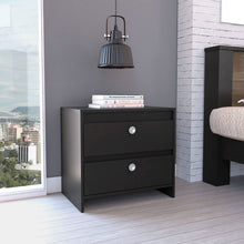 Load image into Gallery viewer, Nightstand Dreams, Two Drawers, Black Wengue Finish-0
