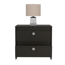 Load image into Gallery viewer, Nightstand Dreams, Two Drawers, Black Wengue Finish-2
