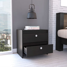 Load image into Gallery viewer, Nightstand Dreams, Two Drawers, Black Wengue Finish-1
