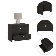 Load image into Gallery viewer, Nightstand Dreams, Two Drawers, Black Wengue Finish-6
