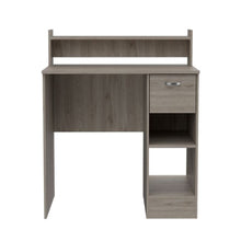 Load image into Gallery viewer, Computer Desk Delmar with Open Storage Shelves and Single Drawer, Light Gray Finish-3

