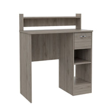 Load image into Gallery viewer, Computer Desk Delmar with Open Storage Shelves and Single Drawer, Light Gray Finish-5
