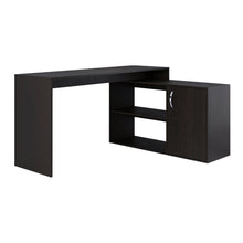 Load image into Gallery viewer, L-Shaped Desk Desti, Single Door Cabinet, Black Wengue Finish-3
