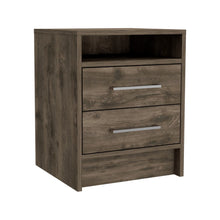 Load image into Gallery viewer, Nightstand Cartiz, Two Drawers, Dark Brown Finish-3
