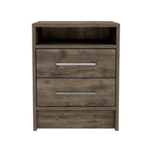 Load image into Gallery viewer, Nightstand Cartiz, Two Drawers, Dark Brown Finish-5
