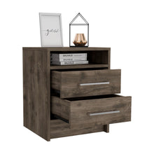 Load image into Gallery viewer, Nightstand Cartiz, Two Drawers, Dark Brown Finish-4

