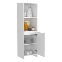 Load image into Gallery viewer, Kitchen Pantry Feery, Single Door Cabinet, Interior and External Shelves, White Finish-4
