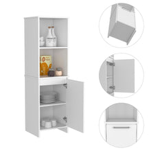 Load image into Gallery viewer, Kitchen Pantry Feery, Single Door Cabinet, Interior and External Shelves, White Finish-6
