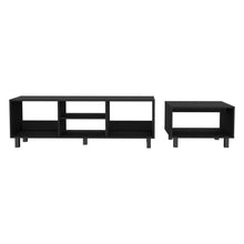 Load image into Gallery viewer, 2pc Living Room Set Millville, Coffe Table, Tv Rack, Four Shelves, Black Wengue Finish-3
